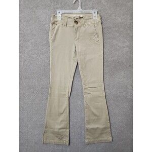 American Eagle Kick Boot Chino Pants Womens 6 Tan Brown Bootcut Stretch
